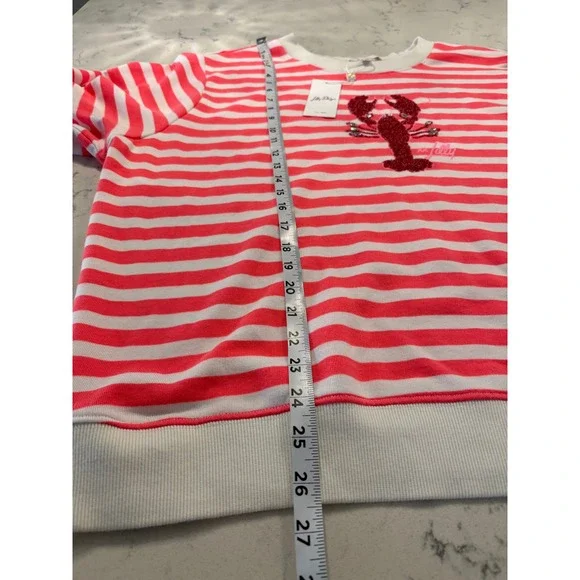 Lilly Pulitzer Cane Coral So Clawsome Lobster Sweatshirt Coastal Size XL NWT - Picture 7 of 12